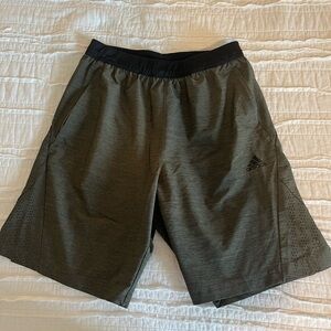 Adidas Black and Gray Athletic Shorts Lightweight Moisture-Wicking